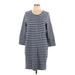 J.Crew Casual Dress - Mini Scoop Neck 3/4 sleeves: Gray Print Dresses - New - Women's Size Large