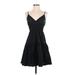 Rails Casual Dress - Mini V-Neck Sleeveless: Black Solid Dresses - New - Women's Size X-Small