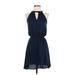 BCBGeneration Casual Dress - High/Low: Blue Solid Dresses - Women's Size 2X-Small