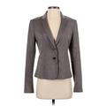 Ann Taylor Blazer Jacket: Short Gray Solid Jackets & Outerwear - Women's Size 2