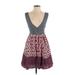 Lulus Casual Dress - Mini V Neck Sleeveless: Burgundy Dresses - New - Women's Size Small