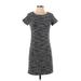 Banana Republic Factory Store Casual Dress - Mini Crew Neck Short Sleeve: Gray Dresses - Women's Size 0