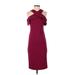 RACHEL Rachel Roy Cocktail Dress - Midi: Burgundy Solid Dresses - Women's Size X-Small