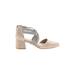 Eileen Fisher Flats: Slip-on Chunky Heel Glamorous Tan Print Shoes - Women's Size 5 1/2 - Almond Toe