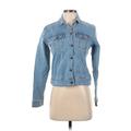 CALVIN KLEIN JEANS Denim Jacket: Short Blue Print Jackets & Outerwear - Women's Size Small