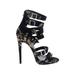 Steve Madden Heels: Black Print Shoes - Women's Size 8 - Open Toe