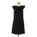 J.Crew Casual Dress - A-Line Crew Neck Short sleeves: Black Solid Dresses - Women's Size 4