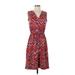Banana Republic Factory Store Casual Dress - A-Line V-Neck Sleeveless: Purple Dresses - Women's Size 4