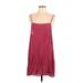 Casual Dress - Mini Square Sleeveless: Burgundy Print Dresses - Women's Size Large