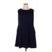 Zesica Casual Dress - A-Line: Blue Solid Dresses - Women's Size X-Large