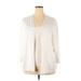 Croft & Barrow Cardigan Sweater: Ivory Print Sweaters & Sweatshirts - Women's Size 3X