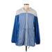 Active by Old Navy Windbreaker Jacket: Mid-Length Blue Print Jackets & Outerwear - Women's Size Medium