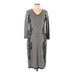 Anne Klein Casual Dress - Sweater Dress: Black Marled Dresses - Women's Size Large