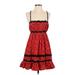 Urban Outfitters Cocktail Dress - Mini Square Sleeveless: Red Print Dresses - Women's Size Small