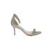 Sam Edelman Heels: Slip-on Stilleto Cocktail Party Silver Shoes - Women's Size 6 1/2 - Open Toe