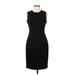 Calvin Klein Casual Dress - Sheath High Neck Sleeveless: Black Print Dresses - Women's Size 6