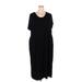 Lane Bryant Casual Dress - Midi: Black Solid Dresses - Women's Size 22 Plus
