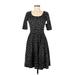 Lularoe Casual Dress - A-Line Scoop Neck 3/4 sleeves: Black Dresses - New - Women's Size Medium