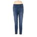 SPANX Jeggings - High Rise: Blue Bottoms - Women's Size Large - Distressed Wash