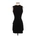 Shein Casual Dress - Mini High Neck Sleeveless: Black Print Dresses - Women's Size 4