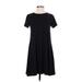 Old Navy Casual Dress - A-Line High Neck Short sleeves: Black Solid Dresses - Women's Size Small