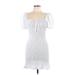 Gianni Bini Casual Dress - Mini: White Dresses - Women's Size Medium