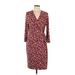 Anne Klein Casual Dress - Wrap: Brown Print Dresses - Women's Size 12