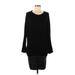 Maje Casual Dress Scoop Neck Long sleeves: Black Solid Dresses - Women's Size Medium