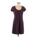 Banana Republic Factory Store Casual Dress - Shift Scoop Neck Short Sleeve: Purple Solid Dresses - Women's Size Medium