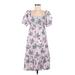 Gal Meets Glam Casual Dress - A-Line Square Short sleeves: Pink Print Dresses - Women's Size 2