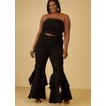 Plus Size High Rise Frayed Bell Bottom Jeans