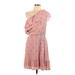 Mossimo Supply Co. Casual Dress - Mini Open Neckline Short sleeves: Pink Dresses - Women's Size Large