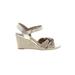 Clarks Wedges: Silver Print Shoes - Women's Size 7 - Open Toe