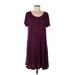 Old Navy Casual Dress - High/Low: Burgundy Marled Dresses - Women's Size Large