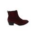 David Tate Ankle Boots: Burgundy Shoes - Women's Size 7