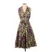 DressBarn Casual Dress - A-Line V Neck Sleeveless: Purple Dresses - Women's Size 6