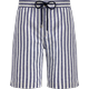 Men Striped Cotton Linen Bermuda Shorts - Levant - Blue - Size 38 - Vilebrequin