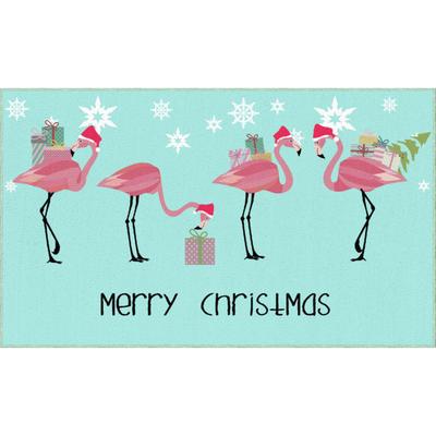 Flamingo Presents Light Blue Kitchen Rug by Mohawk Home in Light Blue (Size 30 X 50)