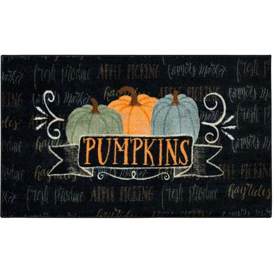 Pumpkins Kitchen Rug by Mohawk Home in Black (Size 30 X 50)