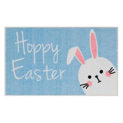 Hoppy Easter Bunny Light Blue Kitchen Rug by Mohawk Home in Light Blue (Size 24 X 40)