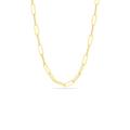 5.8mm Gold Paper Clip Link Chain Necklace Solid 14K Yellow Paperclip Necklace, Layered Unisex