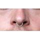 Larger Man Size Nose Hoop, Sterling Silver Septum Ring, Fake Piercing, Huggie Simple Minimalist Ring