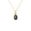 Black Opal Necklace, Fire Pendant, October Birthstone Jewelry, Fancy Genuine On A 14K Gold Filled Chain