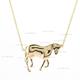 Genuine 0.01 Ct. Si Clarity G H Color Diamond Horse Pendant Necklace Solid 14K Yellow Gold Handmade Animal Jewelry Holiday Gift