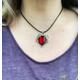 Gothic Red Crystal Flaming Heart Angel Wing Necklace Gift For Women