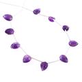 Natural 8mmx6mm-7mmx9mm Purple Amethyst Gemstone Leaf Beads Necklace, Carved Necklace Birthday Gift