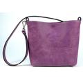 Women's Purple Leather Tote Bag with Silver Hardware