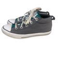 Converse Shoes | Converse All Stars Boy's Shoes Sz 3 Two Tone High Tops Grey Teal Lace Up | Color: Blue/Gray | Size: 3b