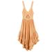 Free People Dresses | Free People Beach Royce Yellow Midi Cutout Dress Button Asymmetric Ruffle Xs | Color: Yellow | Size: Xs