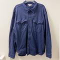 J. Crew Shirts | J. Crew Waffle-Lined Garment-Dyed Men’s Harbor Shirt - Size Xl | Color: Blue | Size: Xl